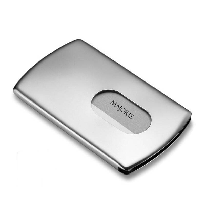 majoris梅爵斯 男士商务名片夹 简约名片盒 不锈钢78205