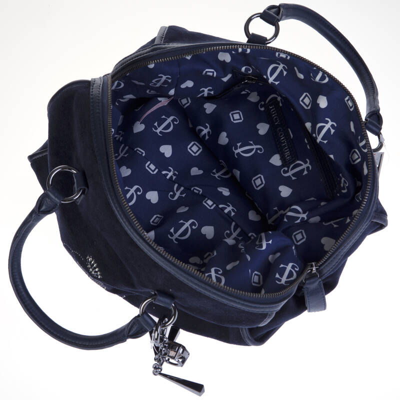 juicy couture/橘滋 女士天鹅绒手提包/桶包 130185 蓝色