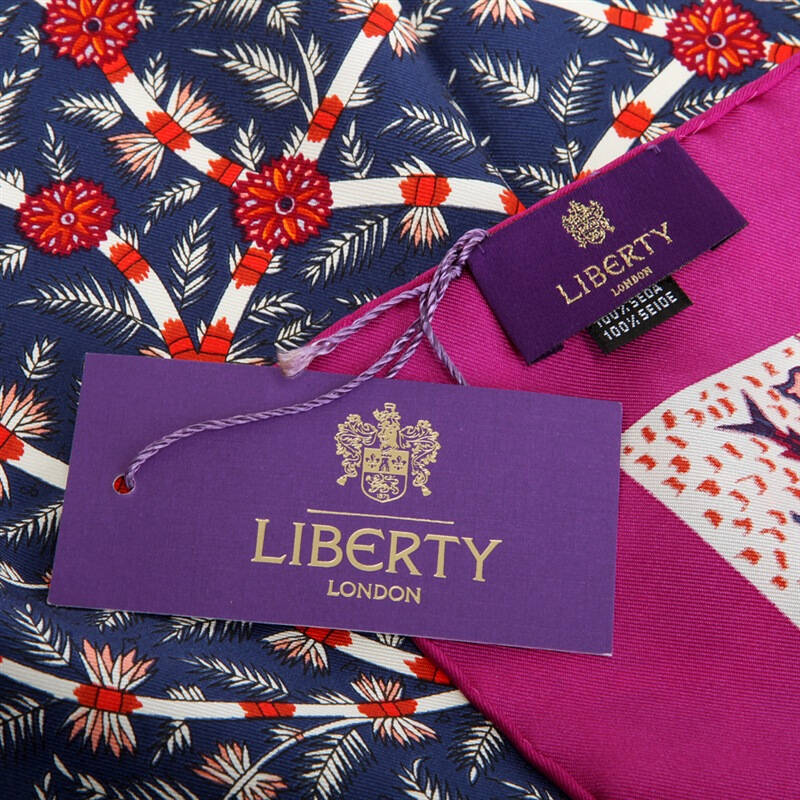 liberty london 伦敦利伯提 伊甸园蓝色艺术丝巾 13174017