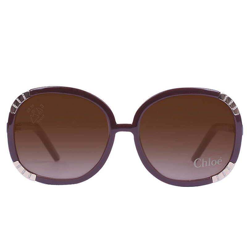 克洛伊chloe cl2119镶钻版太阳眼镜 女款时尚旅行墨镜 咖色
