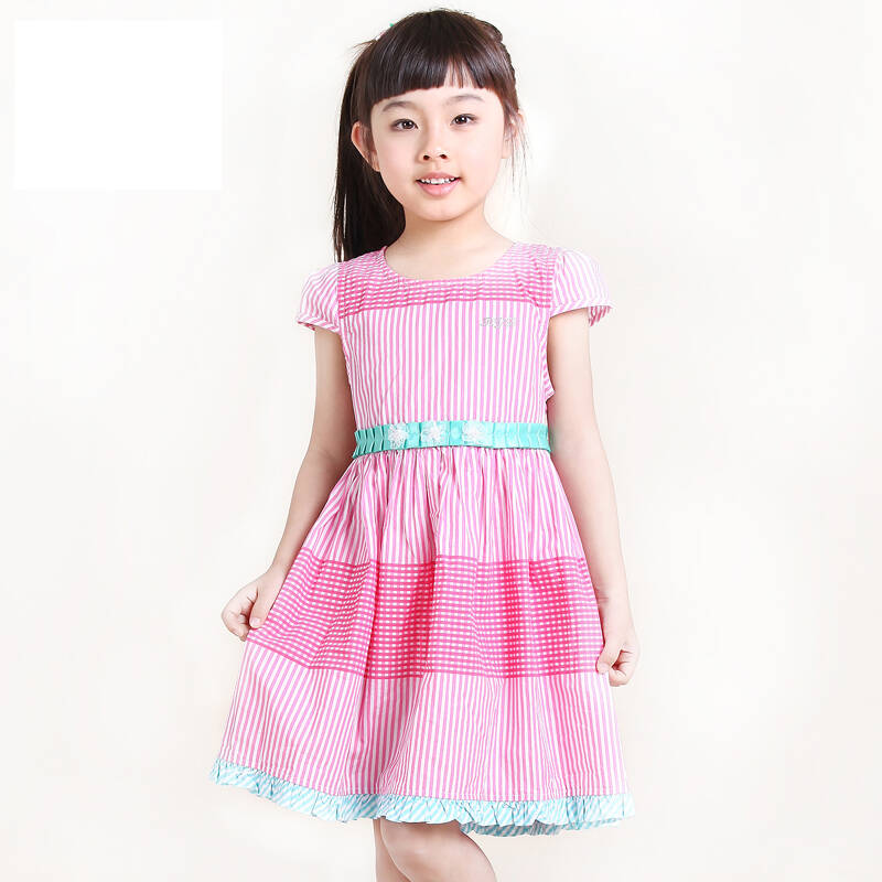 ryb红黄蓝童装2012夏装女童短袖连衣裙11822400 桃红 120 - 京东