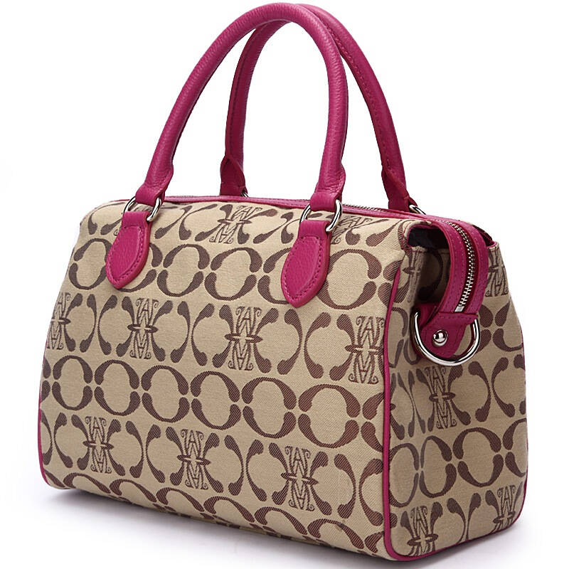 万里马wanlima 新款英伦复古印花女士手提包31258070082米黄