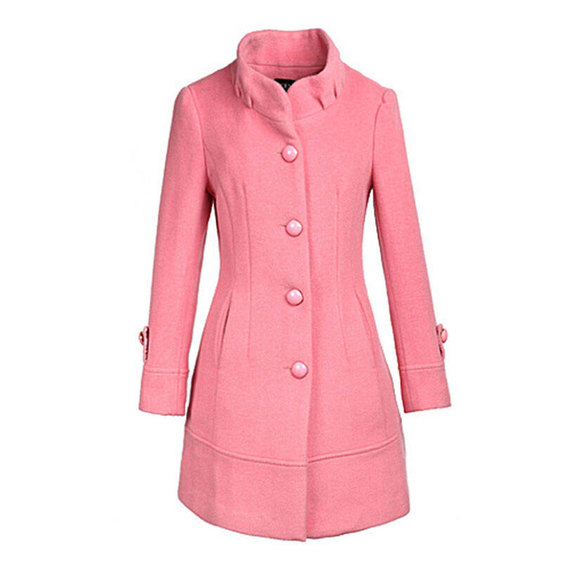 joem卓影冬装 粉红色妮子大衣 女装 羊毛呢外套 冬季新品j24140362s