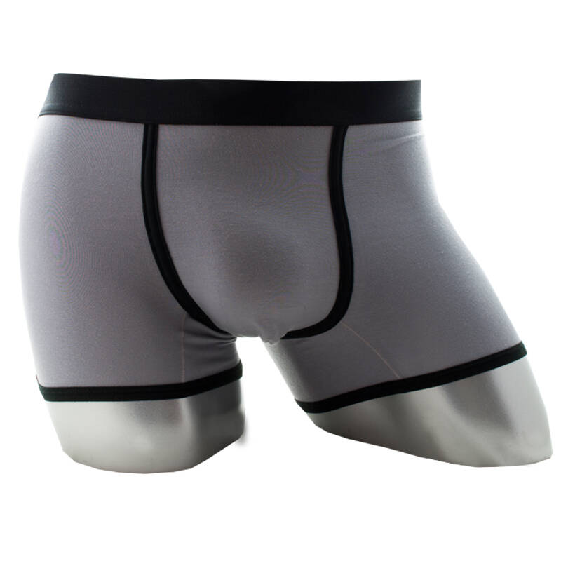 竹纤维全棉秋季新款面料透气吸汗舒适男式商务运动u凸性感内裤 银灰色