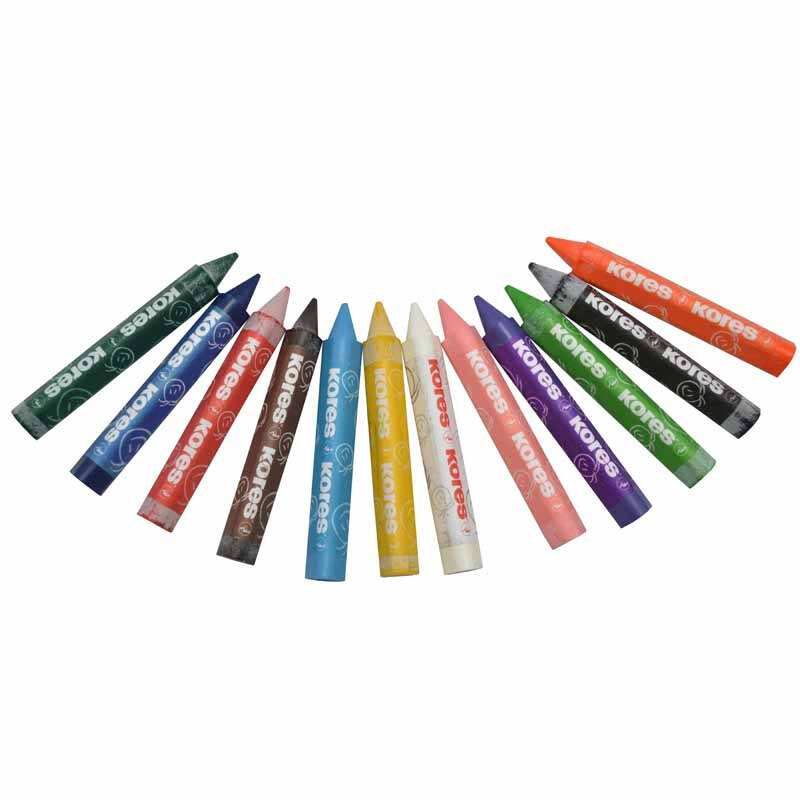 高乐士(kores) 33141 特粗三角形蜡笔 12色/盒 京东自营