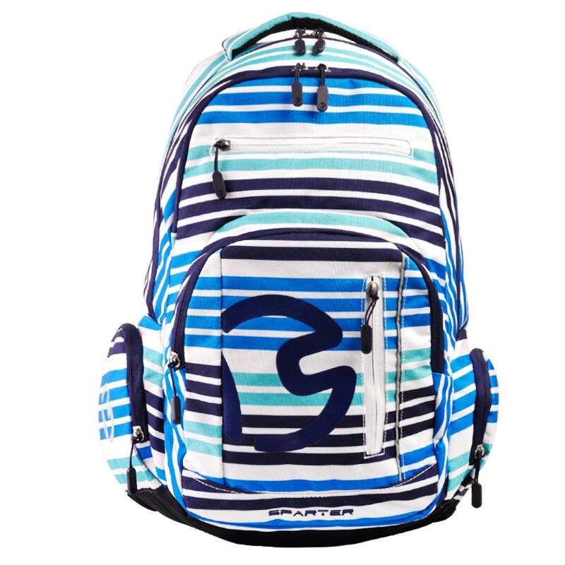 斯巴特sparter 系列时尚涤纶双肩背包 sp252666too蓝色条纹 自营