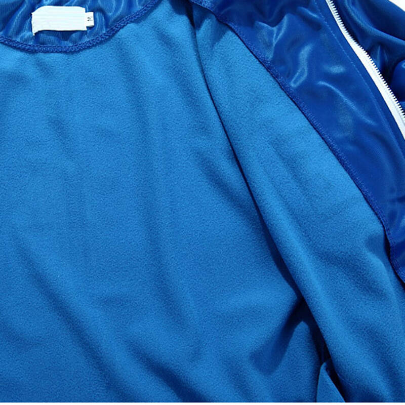 godlike 修身复古运动服中国字样印花撞色卫衣立领男m19 w07| 蓝色 l