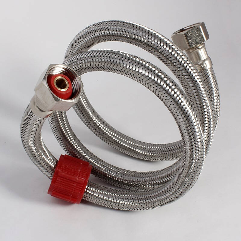 海立进水管软管 热水器管高压管上水管不锈钢软管带手拧器100cm