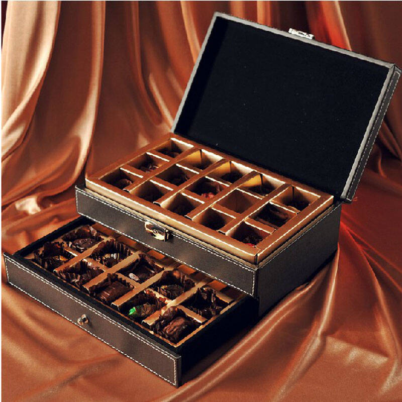 比利时进口 leonidas手工巧克力 情人典藏抽屉皮制礼盒30粒装 和记