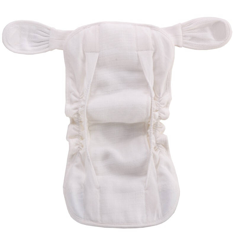 hellomika米卡有机棉男宝宝尿裤式尿片(白色)m号3条装mz12122-1