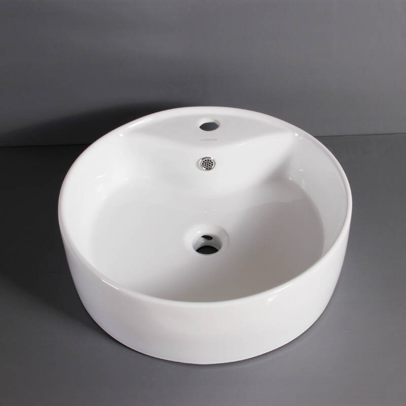 乐谷卫浴(logoo)高温烧制 陶瓷台上艺术盆 带全铜冷热面盆龙头套装 lg