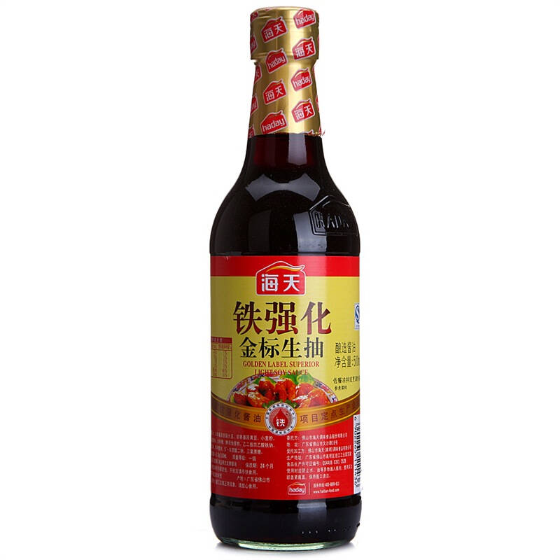 海天 铁强化 金标 生抽王 500ml 自营