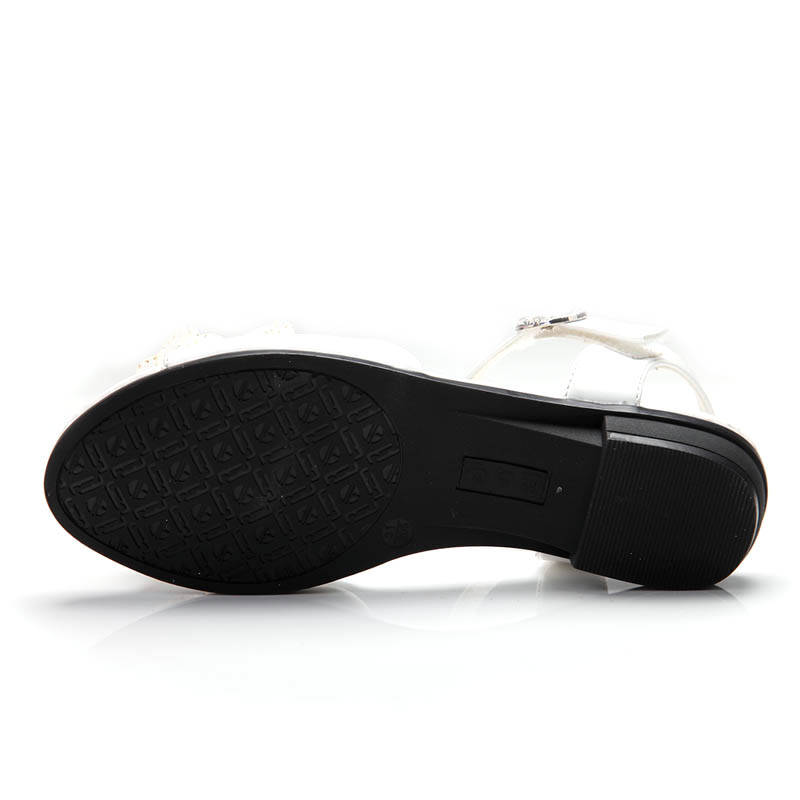 小叮当 女童凉鞋 儿童公主鞋夏季绣花坡跟db3516 白色db3316 25