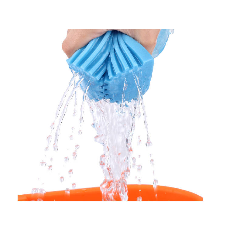 贸号moho-zoom 四面挤水胶棉拖把对折式海绵拖把不锈钢杆吸水地拖