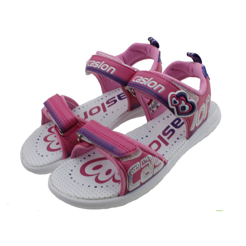 卡西龙 夏季女童鞋 儿童凉鞋 女童凉鞋 沙滩凉鞋x3371 白粉红 33码