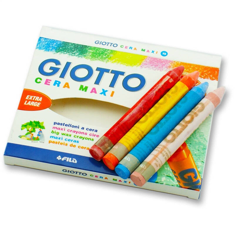 酷奇(giotto)291200 意大利十二色粗长蜡笔