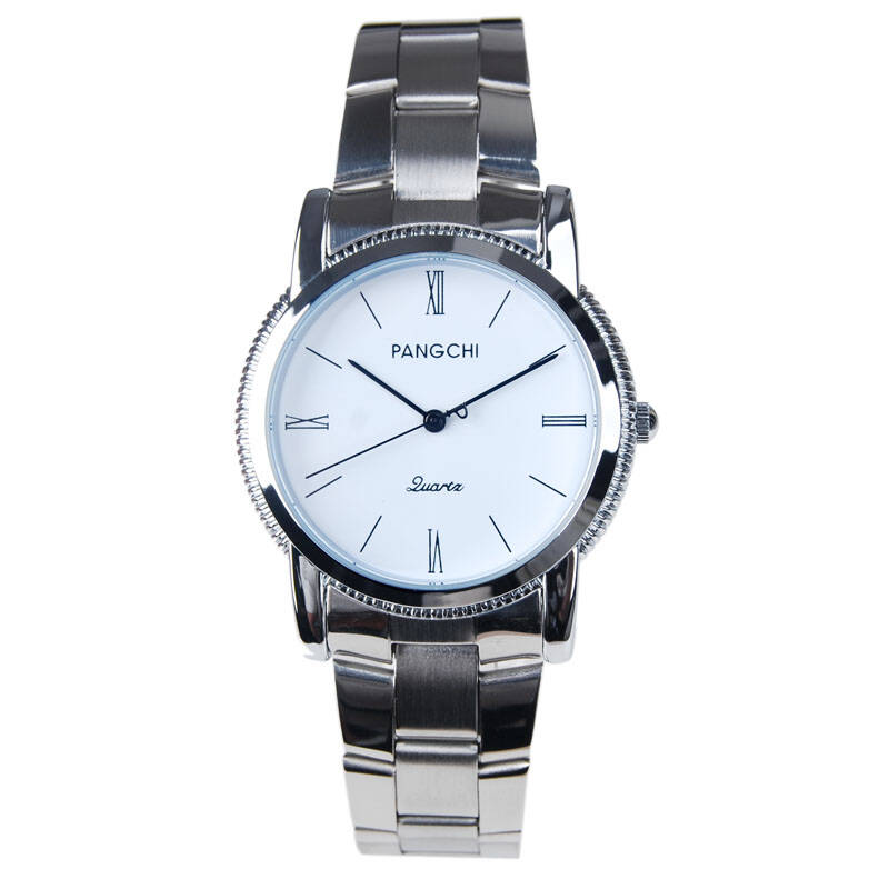 鹏志(pangchi)潮流时尚男士手表 石英男表钢带手表2229 白色男款