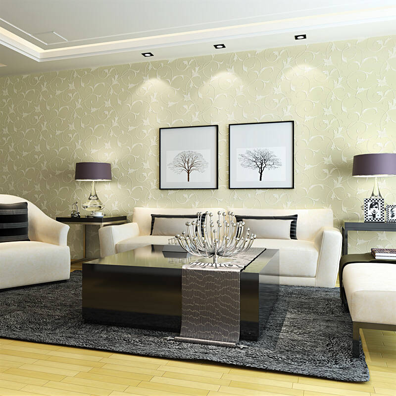 美学壁纸无纺布欧式简约卧室客厅电视背景墙纸 sw11075 sw11073象牙色
