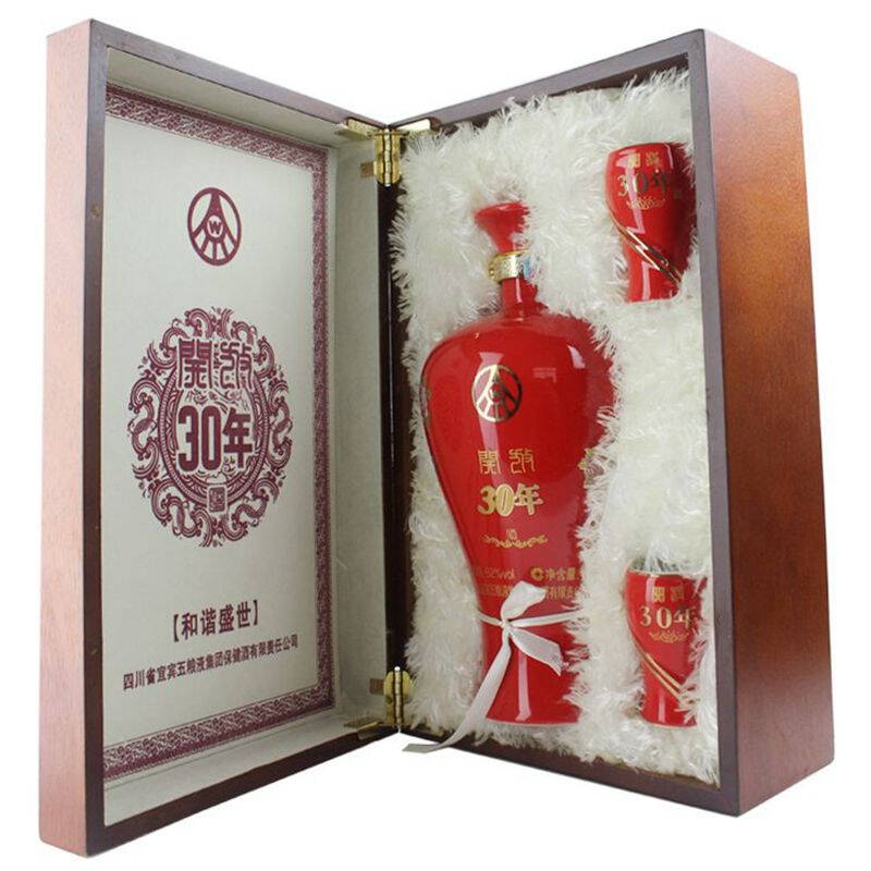 五粮液 52度开放30年 和谐盛世1000ml 盒装酒 木盒 白酒