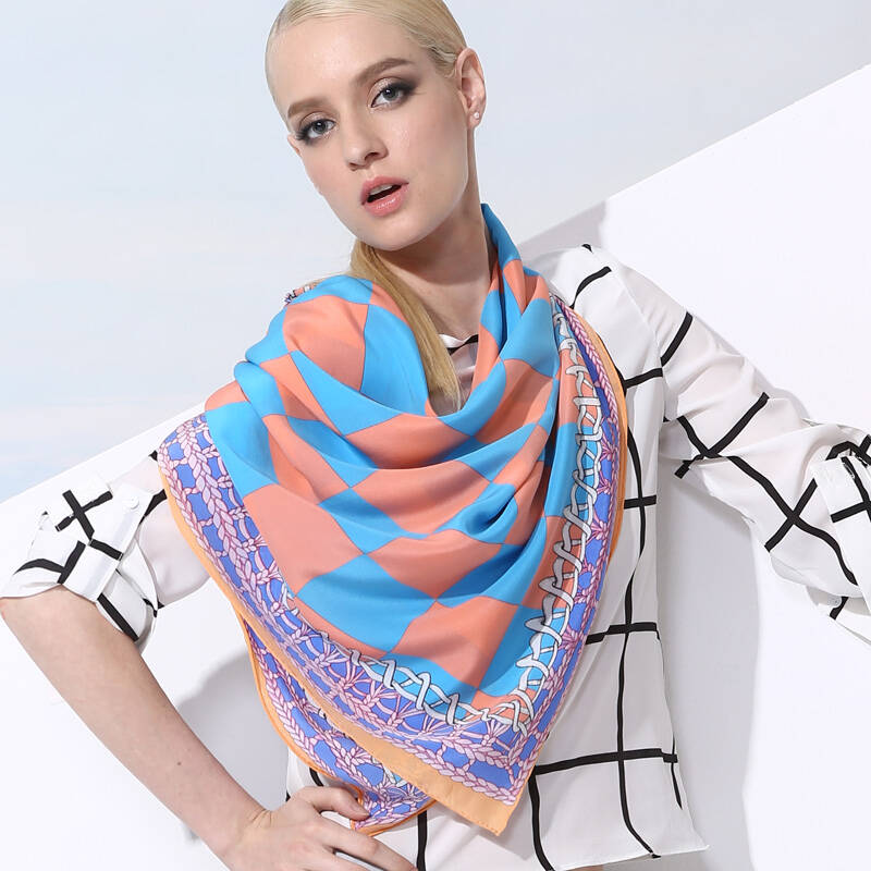 宝石蝶baoshidi丝巾女士桑蚕丝围巾真丝礼品大方巾/迷幻世界 3号色