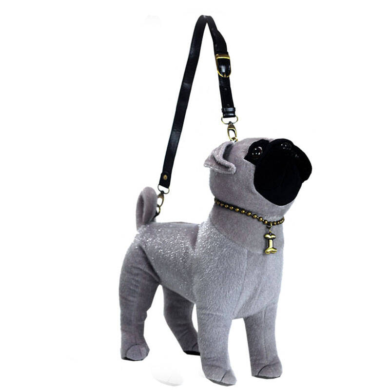 2013新款阿米琳娅街头时尚可爱沙皮狗个性手提包 银色