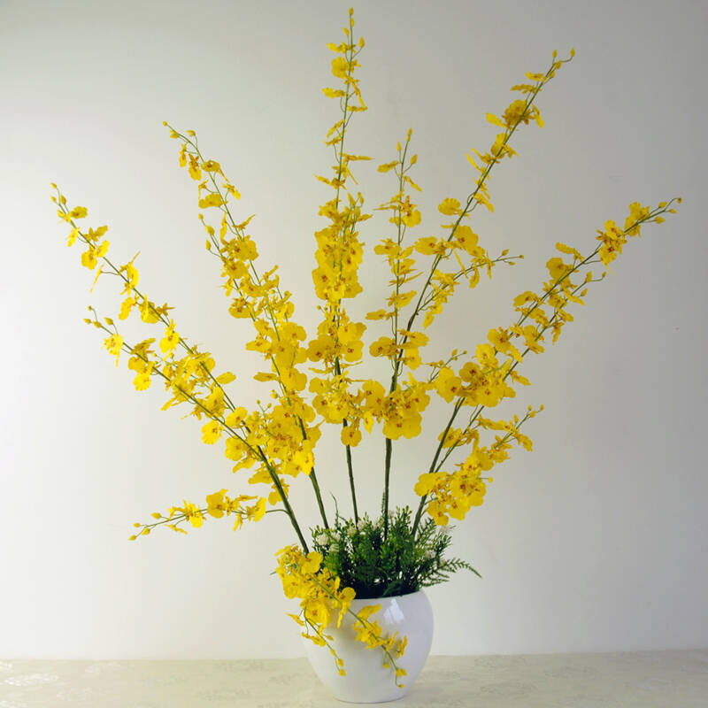 光触媒仿真花植物 净化空气除甲醛除味 假花装饰花卉花艺 跳舞兰白色