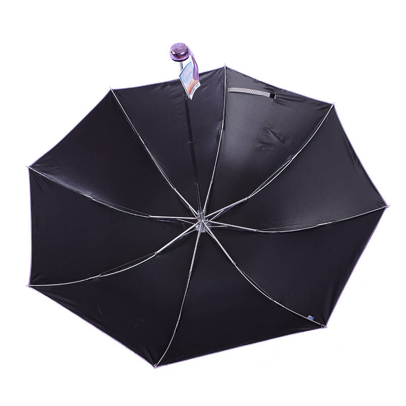 天堂伞 缎面黑胶涂层防紫外线遮阳晴雨双用三折伞 微糖主义 1号