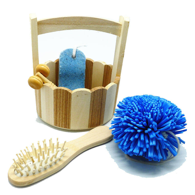 莎朗 日式沐浴用品 天然材质沐浴工具套装c