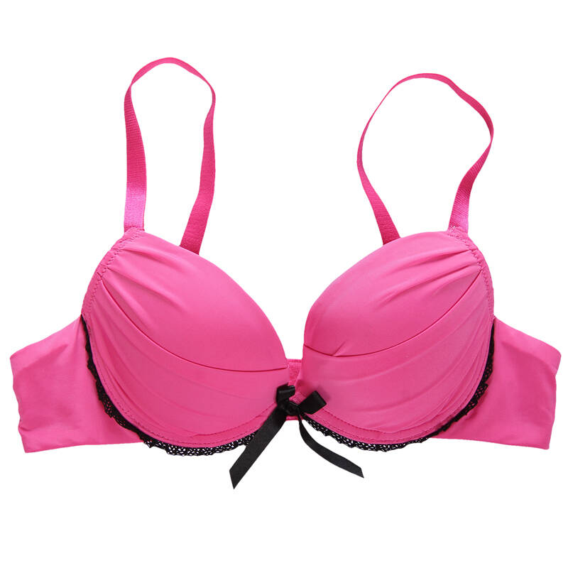 rubii璐比文胸 蜜桃派甜美性感3/4 大胸上托聚拢深v少女文胸 粉色 75c