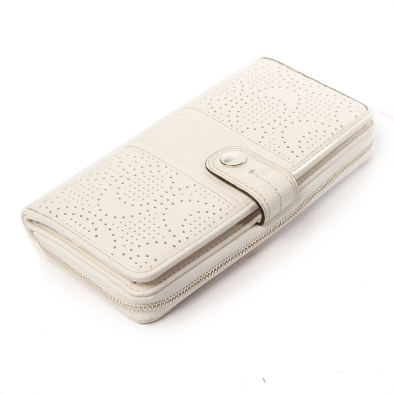 coach 蔻驰 女款经典logo标志打孔白色长款钱包 f48794 sv/wt zx