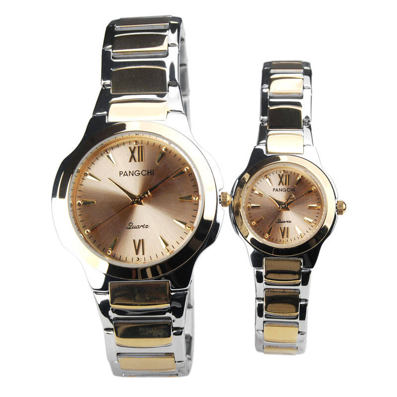 鹏志(pangchi)情侣表对表一对 石英表个性情侣手表2256 金色金面一对