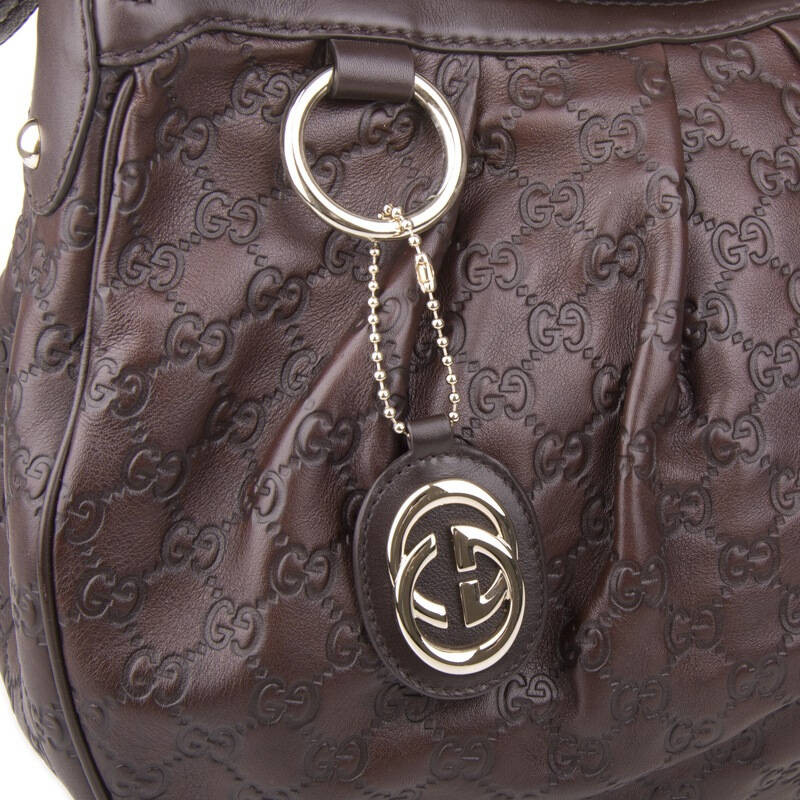 gucci 古驰女士巧克力色双g牛皮手提肩背包 232955 aa61g 2019 ml
