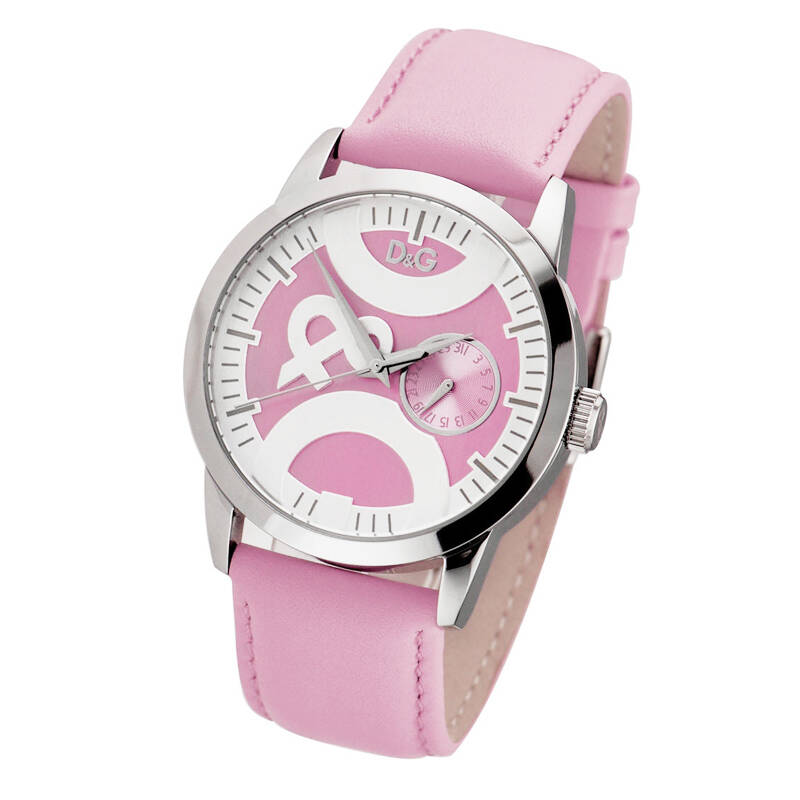杜嘉班纳(dg)真牛皮男士手表 意大利名表 粉色-dw0756