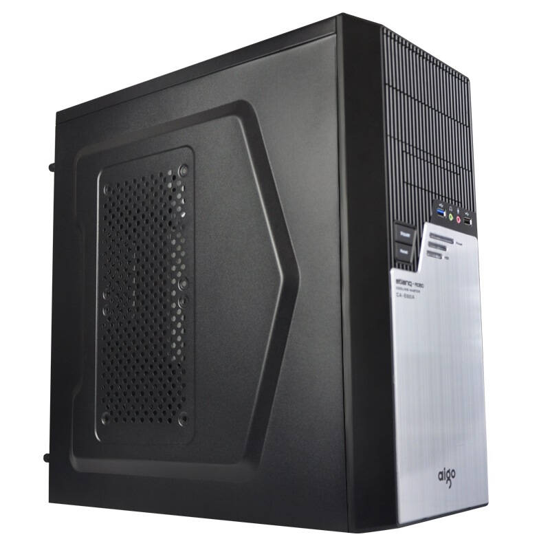 爱国者(aigo)嘉年华ca-e620a 中塔彩钢机箱 黑色(标配12cm黑框白叶