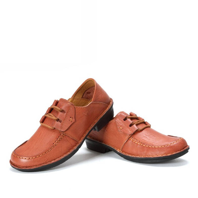 骆驼牌舒适轻便日常办公休闲女皮鞋 杏红 36