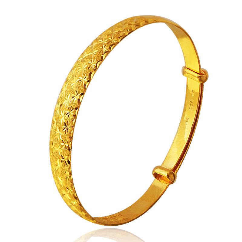 金银街 "茉莉香"au999千足金手镯约29.82g