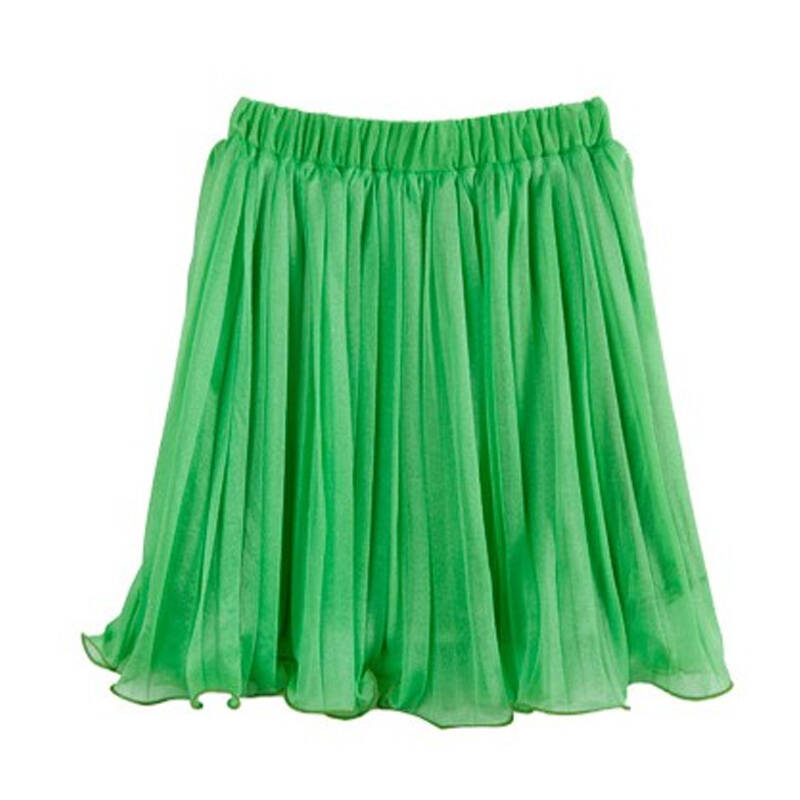 依德璐 夏装热卖半身裙夏装短裙双层卷边雪纺网纱半身裙 y2833 草绿色