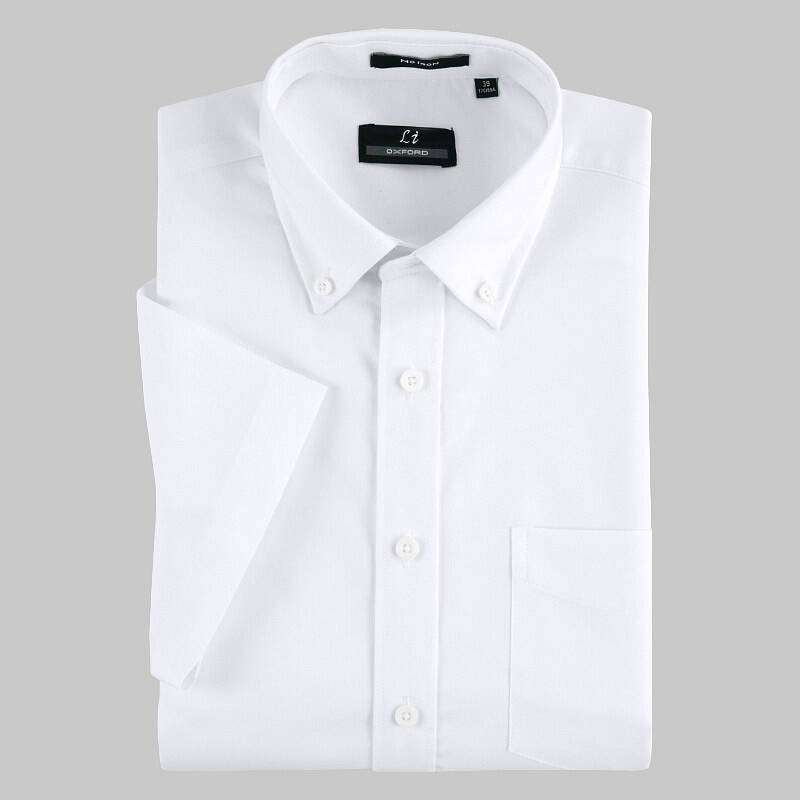 男式白色短袖衬衫商务职业衬衣工作服精梳棉褂子上衣衬衫5310001 白色