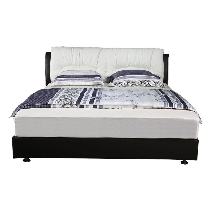 左右 现代黑白简约皮床 皮艺床 2米双人大床 米黄色dr002-18 白色 230