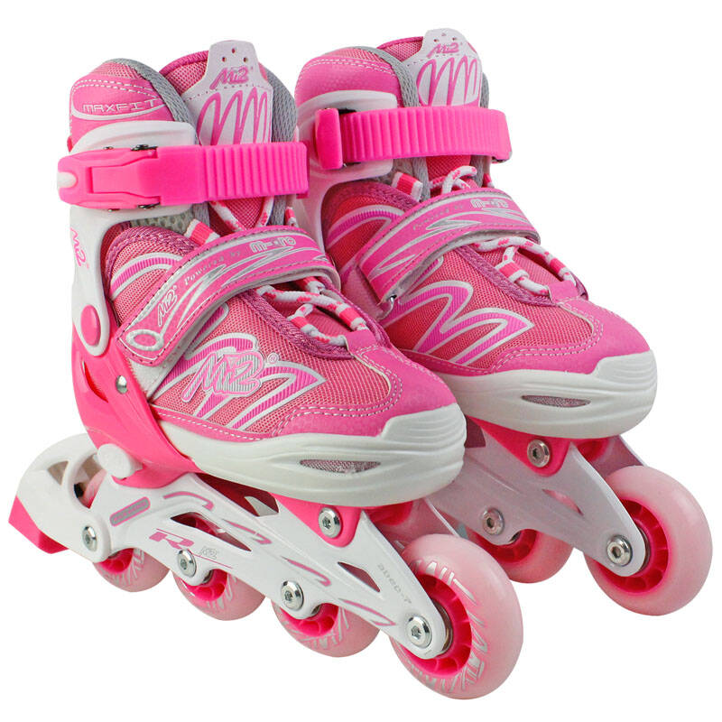 米高迈速(mi2)儿童可调节闪光轮滑鞋旱冰鞋m916溜冰鞋 m916粉色 m(34
