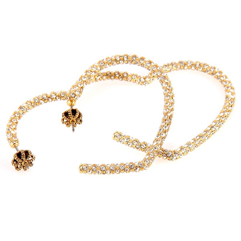 juicy couture 橘滋 金色满钻镂空心形大号耳环 yjru6463-710 rs