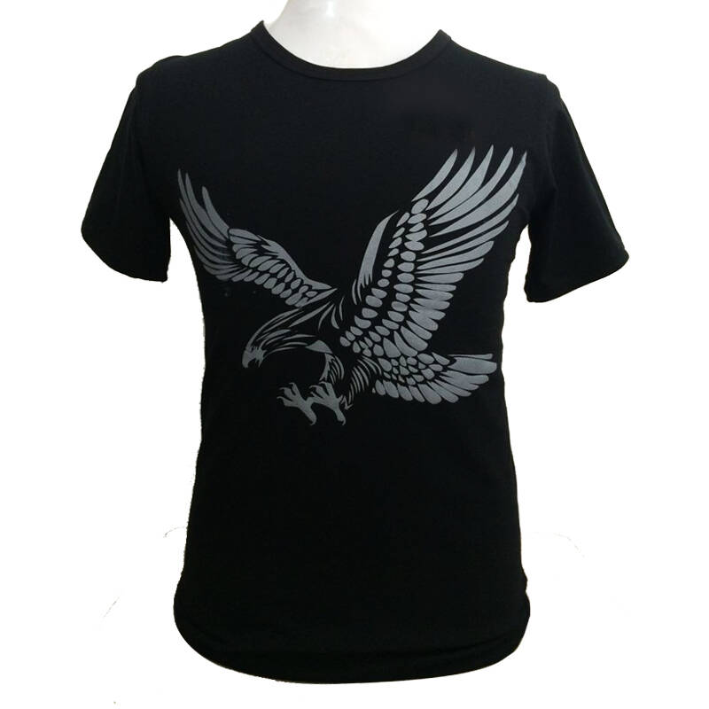 kalimeiya2015夏季男短袖t恤印花大鹰时尚t恤纯色打底衫138007 黑色