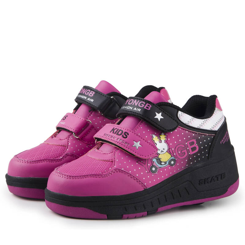 高龙步 暴走鞋儿童女童鞋隐形按钮单轮暴走鞋男童爆走鞋春夏自动款