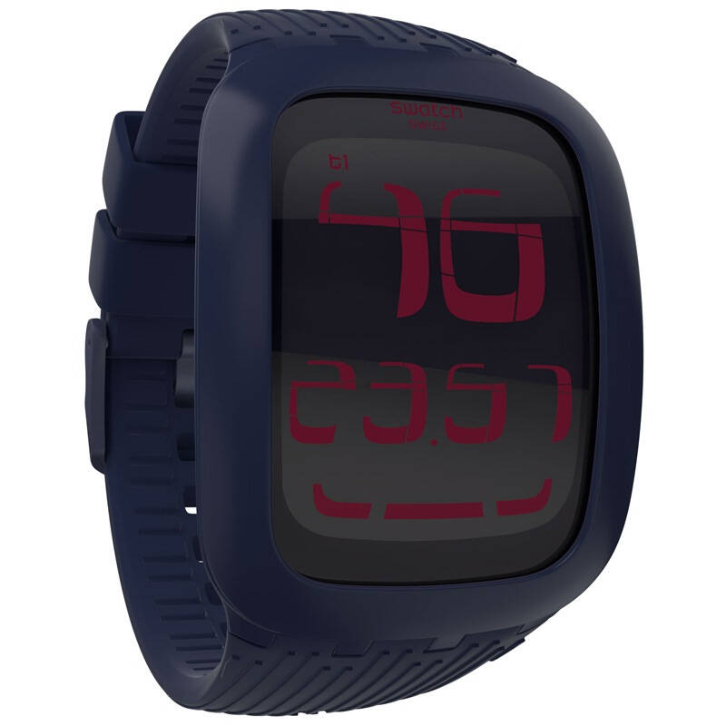 斯沃琪(swatch)手表 touch触摸电子系列电子中性手表黑蓝色surn101