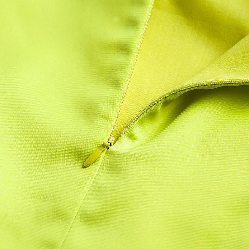 七格格夏装新款纯色无袖小立领露脐短款雪纺衫 女 荧光黄 s码/155/80a