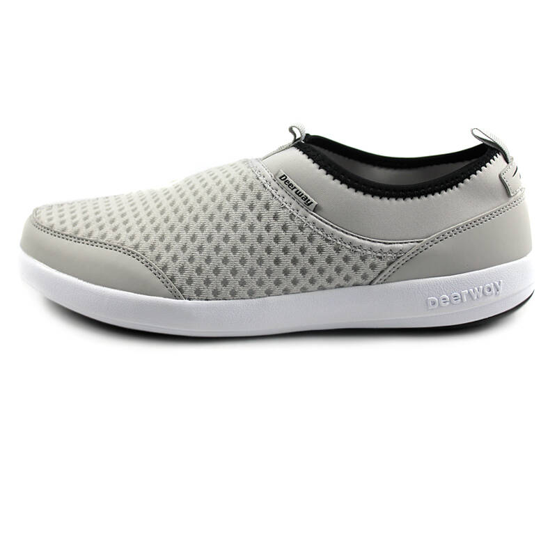 deerway德尔惠夏季男鞋户外运动鞋时尚休闲透气42314017 烟灰/白色/正