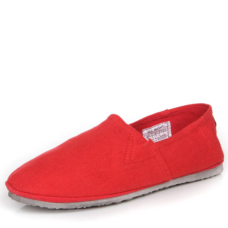 女鞋 平底一脚套快乐玛丽韩版潮老北京布鞋低帮懒人鞋 柿子红 39