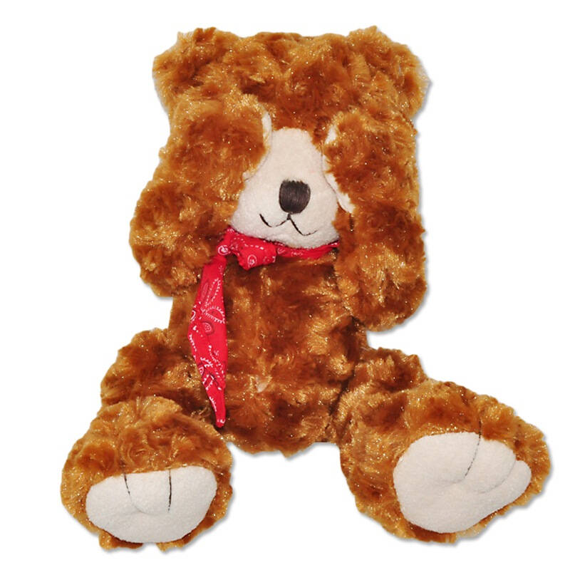 欧德贝尔 嘻哈风格捂眼害羞泰迪熊32cm 深棕色玫瑰绒