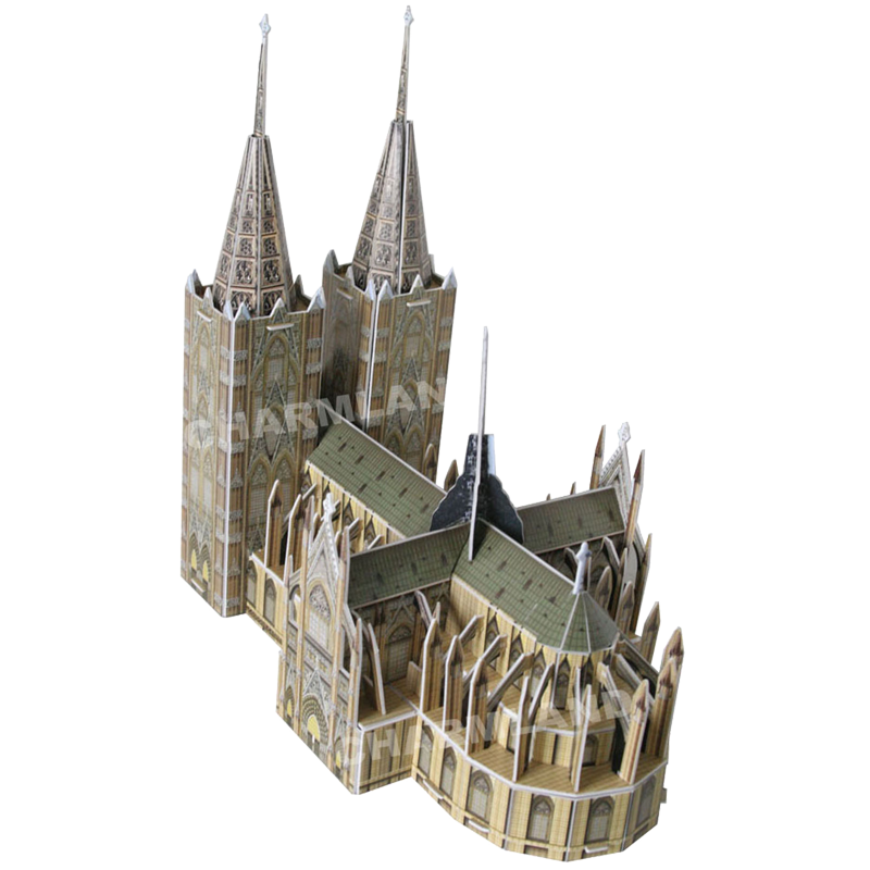 经纶世界经典建筑立体拼图(大号)模型德国科隆大教堂玩具1130617