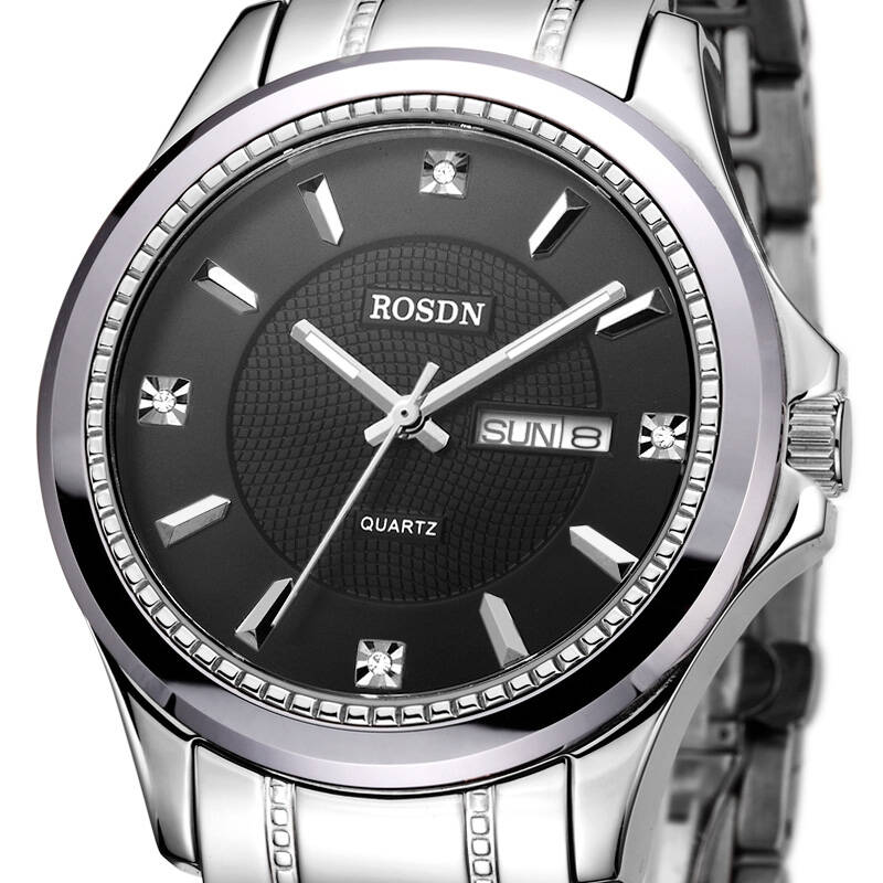 劳士顿石英手表 男士防水夜光双日历 3127g